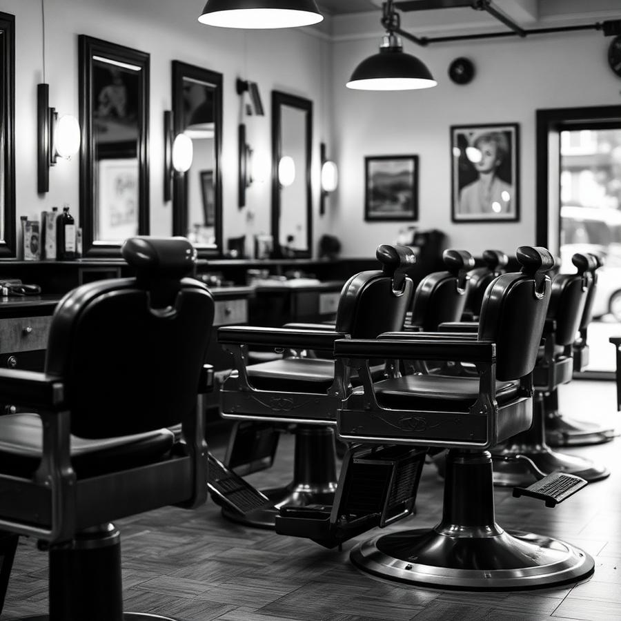 Vintage barber chairs inside Vintage Barbers